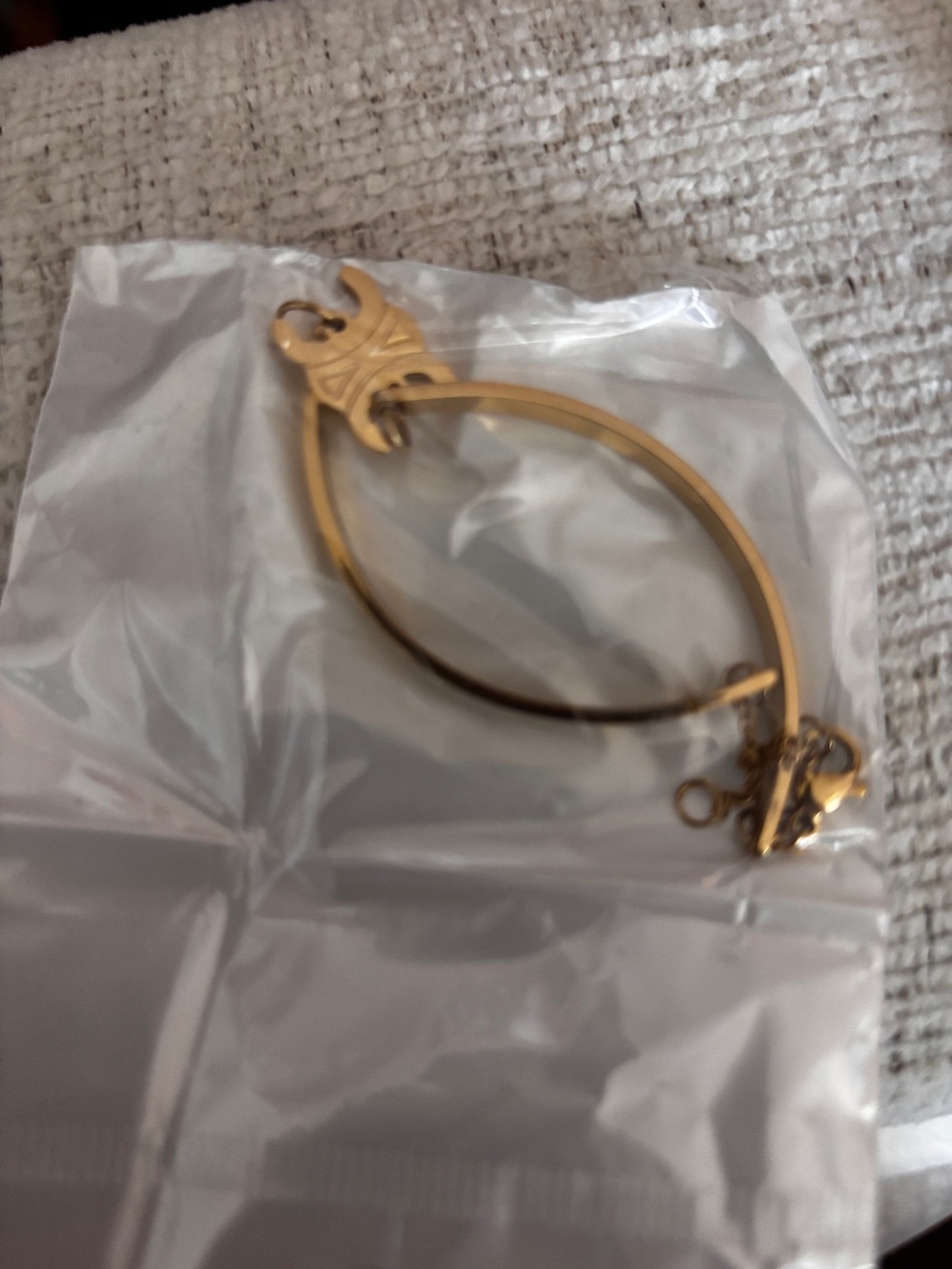 Gold-Tone Oval Statement Bracelet for Women